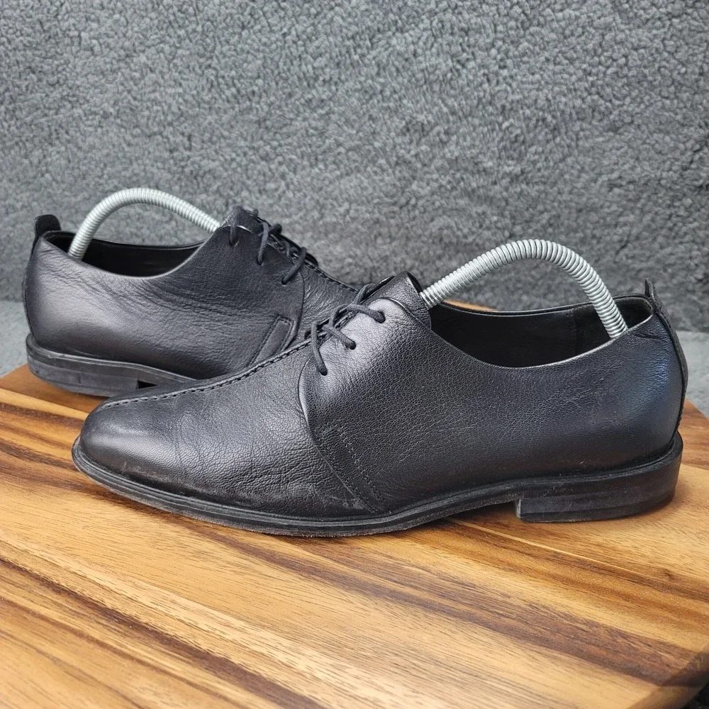 Cole Haan Beckett Shoes Black Leather Mens Sz 9 M Split Toe Oxfords Dress C06399